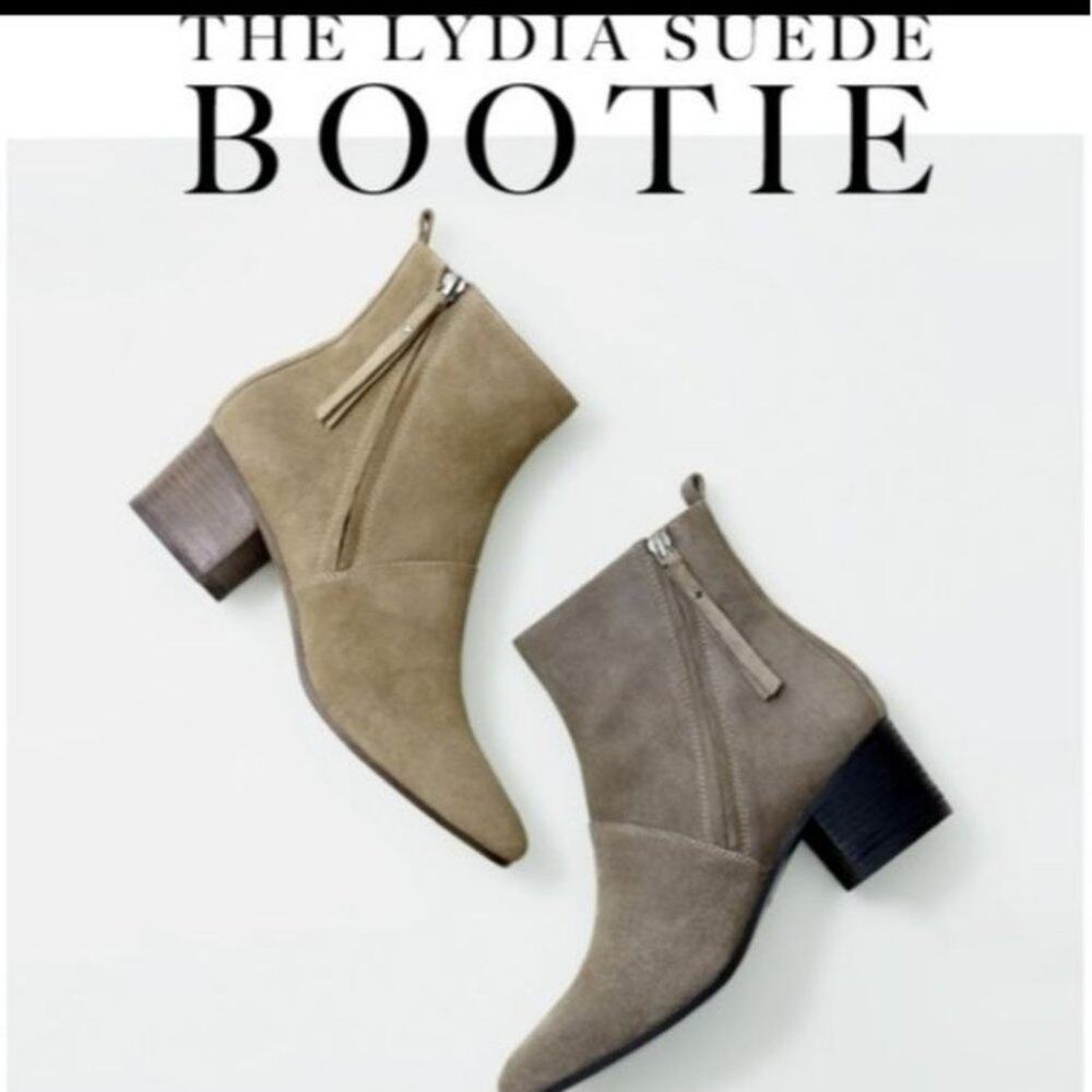 Suede Block Heel Ankle Booties – Size 7 | Soft Nude Tan Neutral Boots